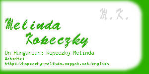 melinda kopeczky business card